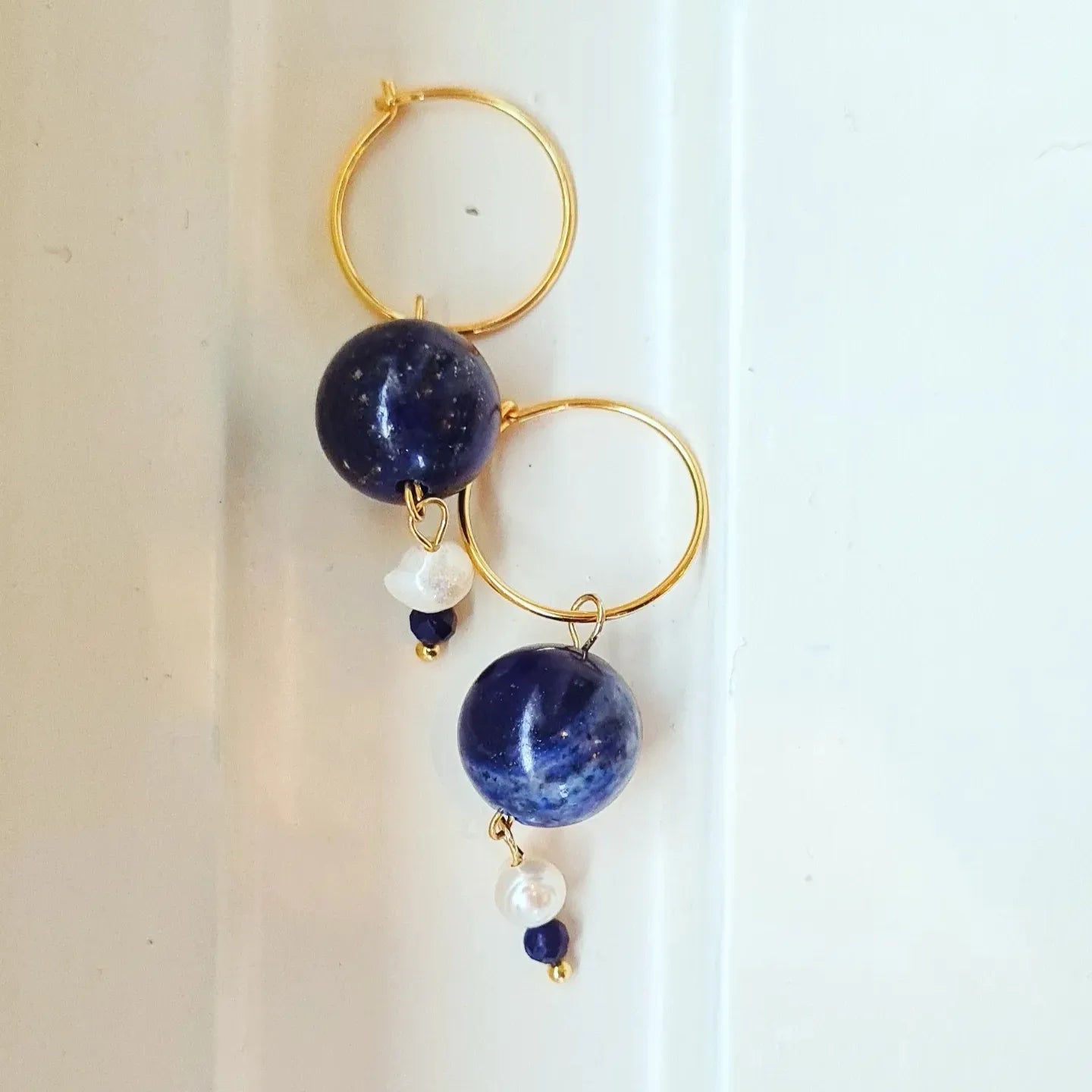 1 Bedel Oase, blauwe lapis lazuli, parel