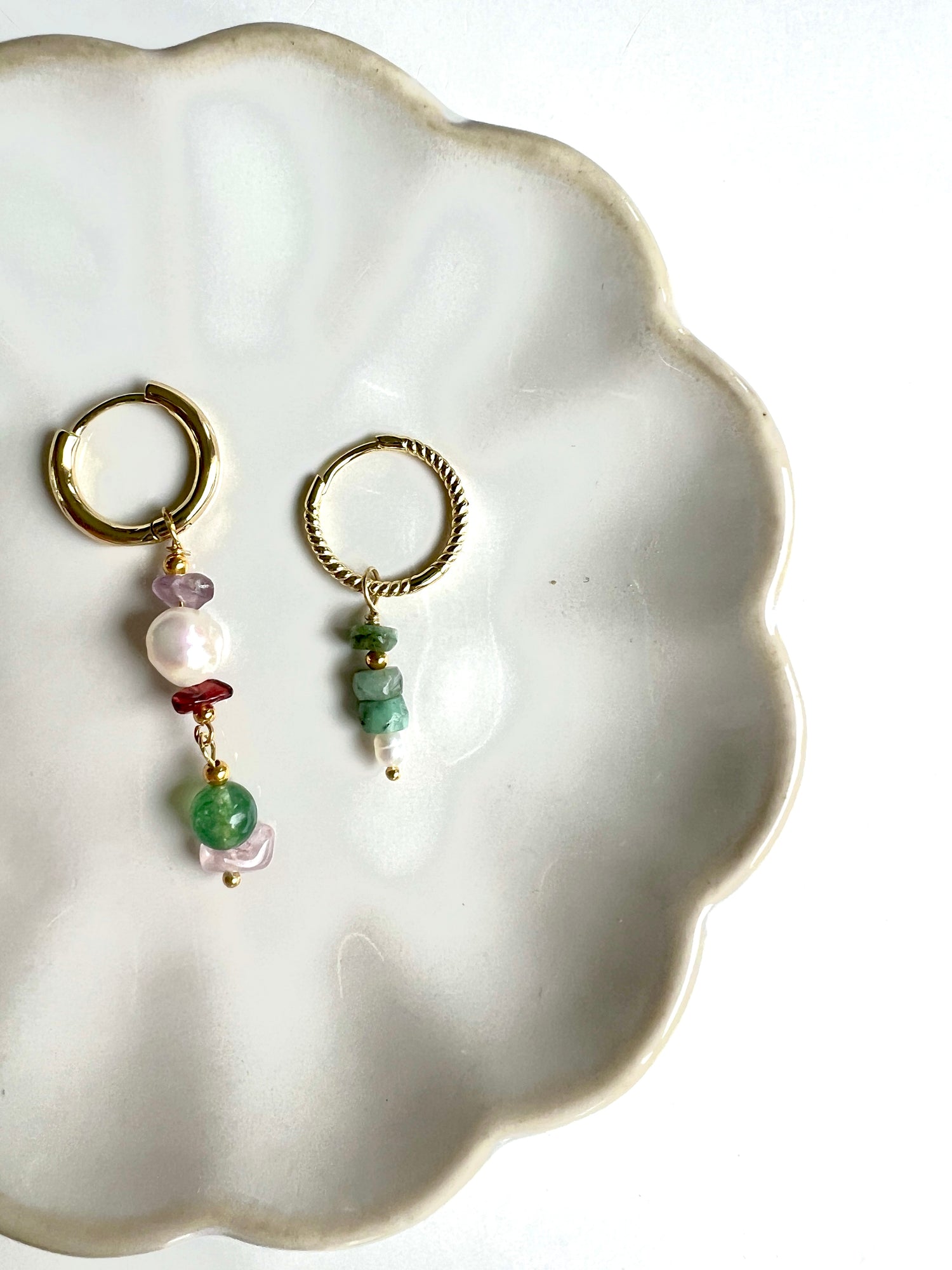 Oorbellen Lucky Me, smaragd, parel