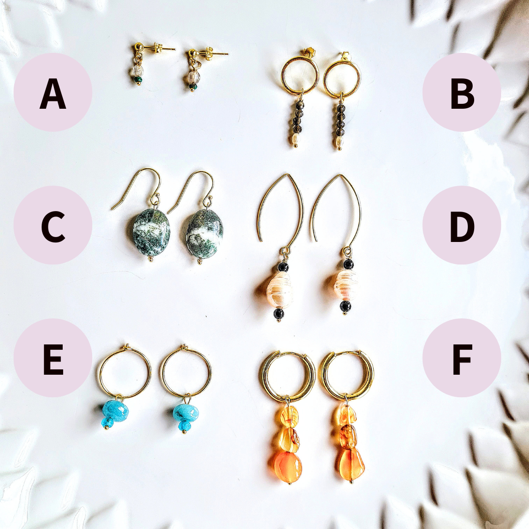 1 Oorring Green Flavours, aventurijn, amazoniet