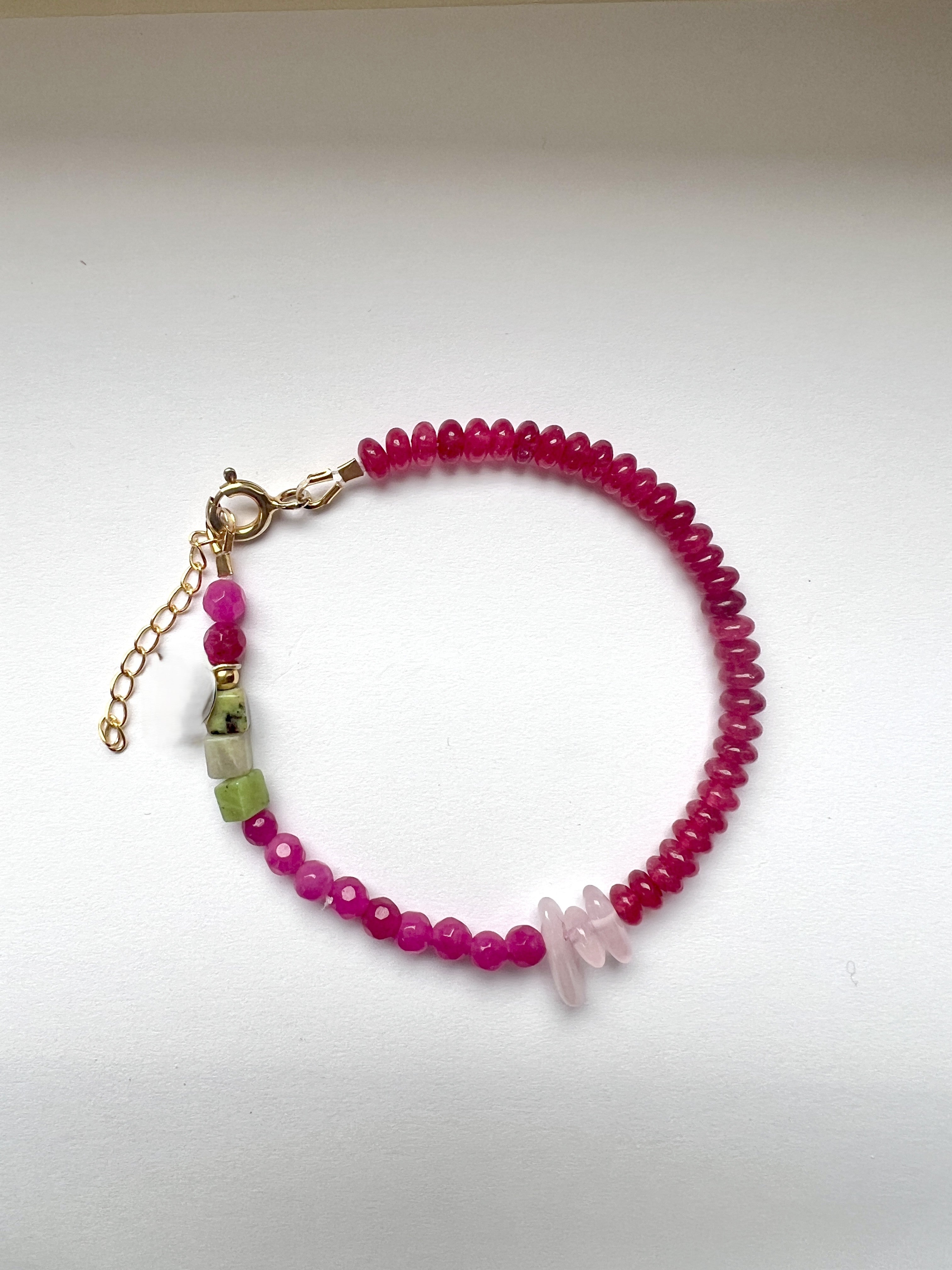 Armband Pink Love, rozekwarts, jade