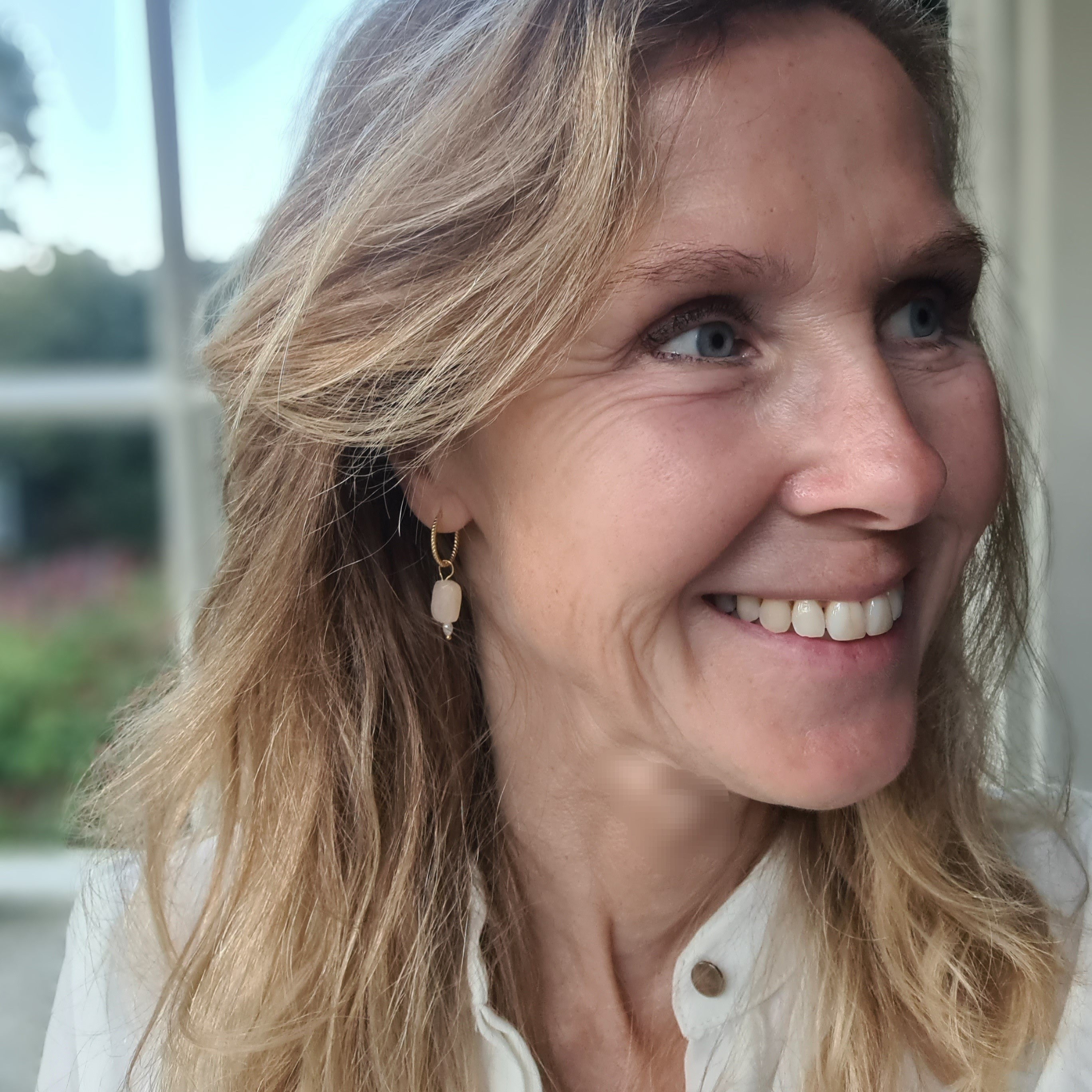 Oorbellen Release, jade, parel