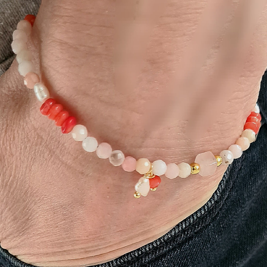 Armband Soft Energy, met opaal, koraal en parel