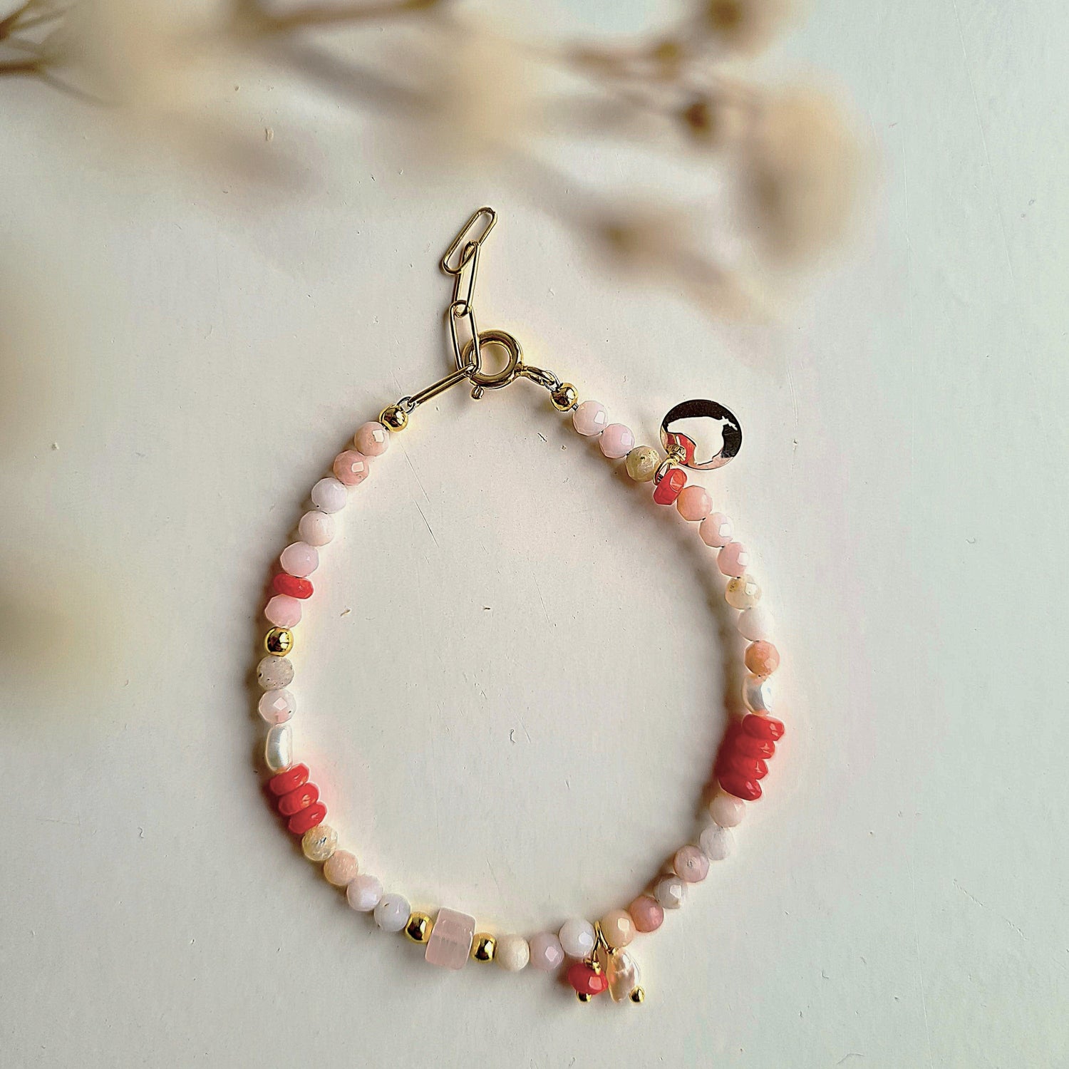 Armband Soft Energy, met opaal, koraal en parel