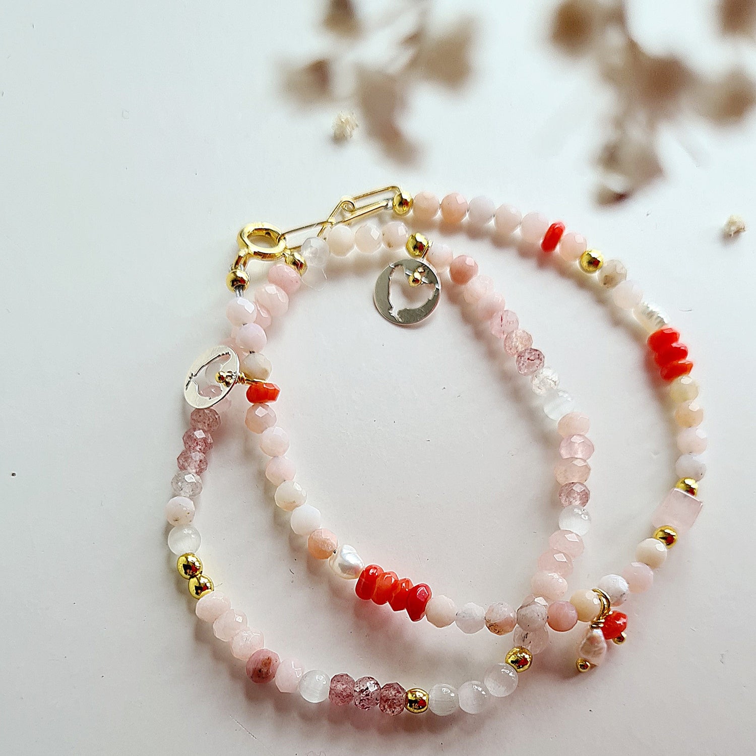 Armband Soft Energy, met opaal, koraal en parel