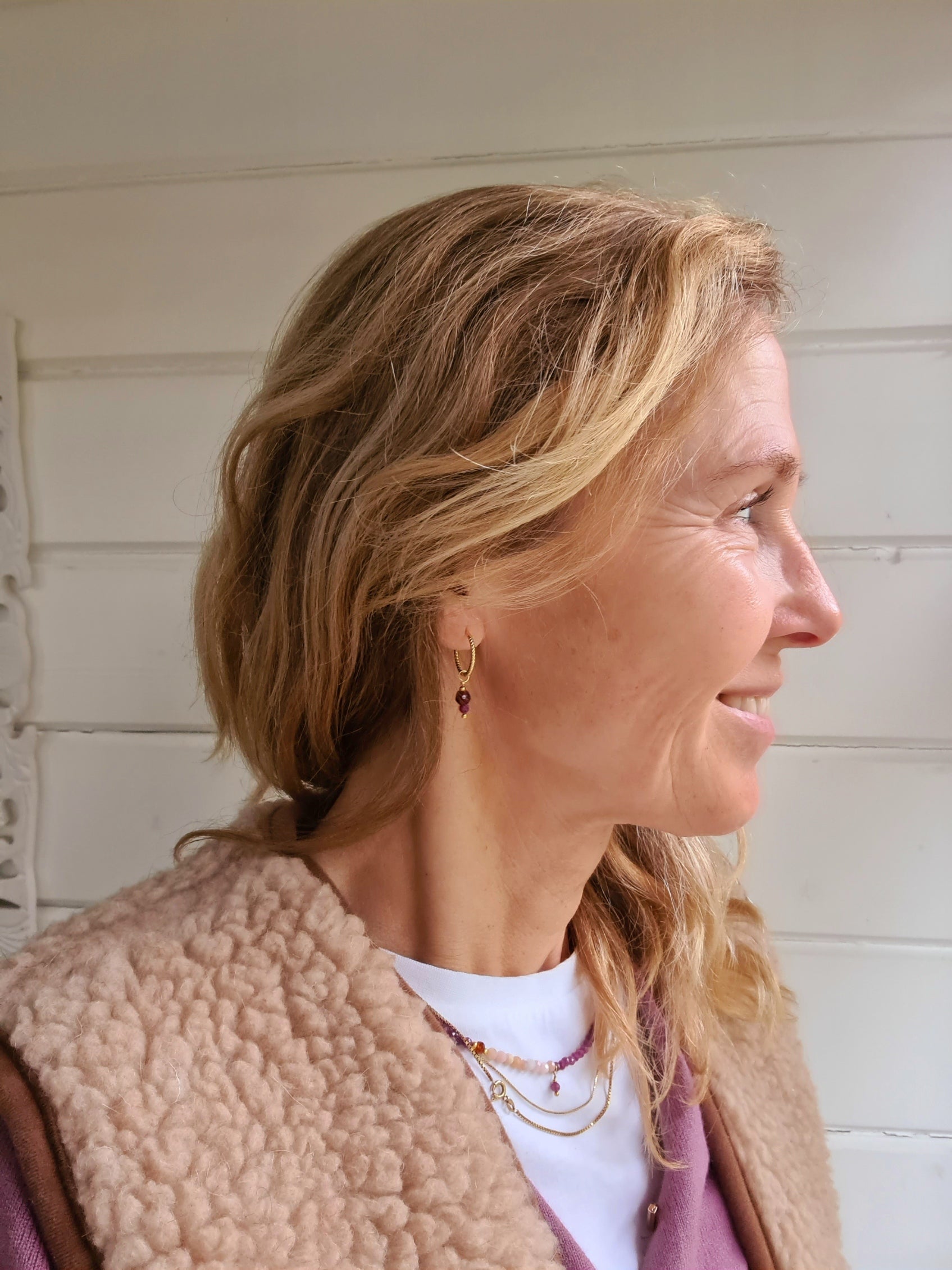 Oorbellen Spirit of Life, granaat, robijn