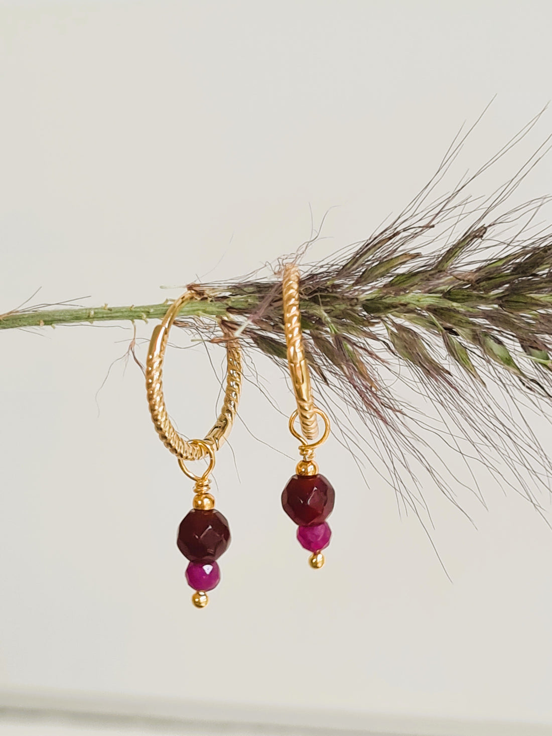 Oorbellen Spirit of Life, granaat, robijn