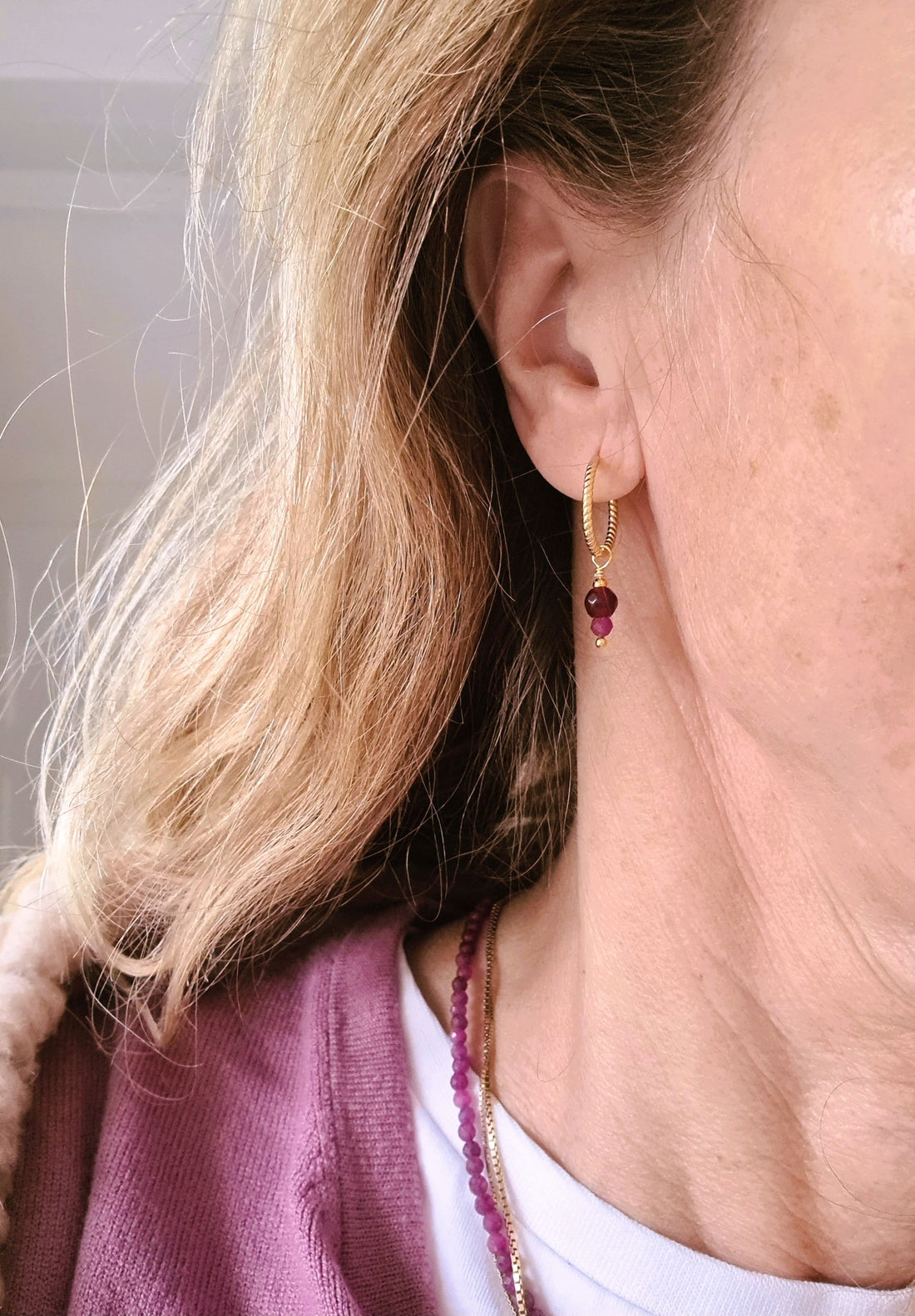 Oorbellen Spirit of Life, granaat, robijn