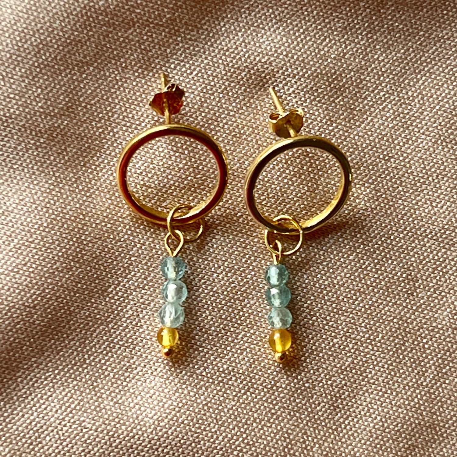 Oorbellen Sea Flow, apatiet, amber