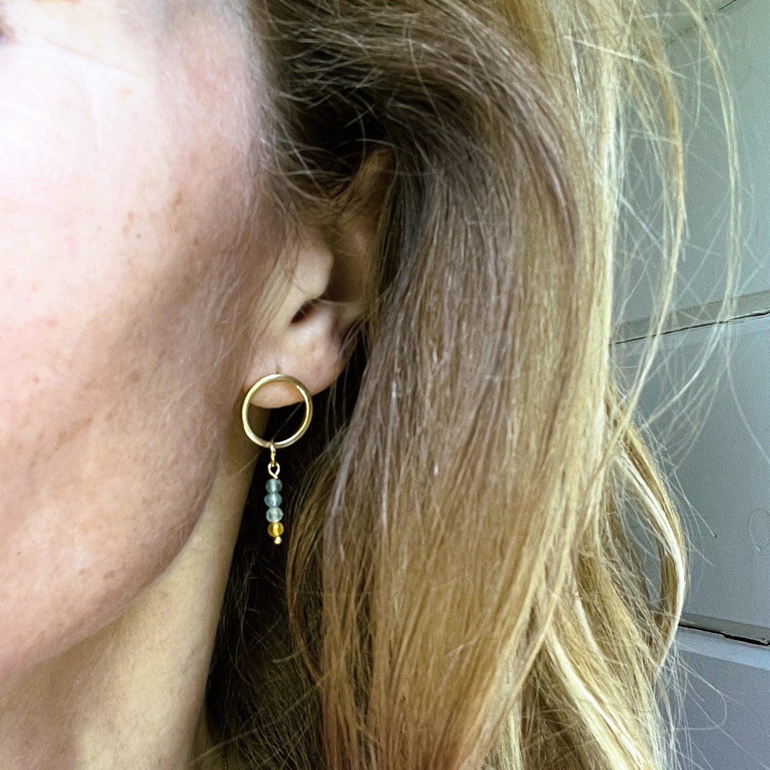 Oorbellen Sea Flow, apatiet, amber