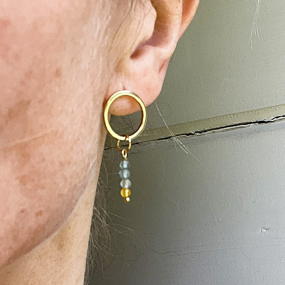 Oorbellen Sea Flow, apatiet, amber