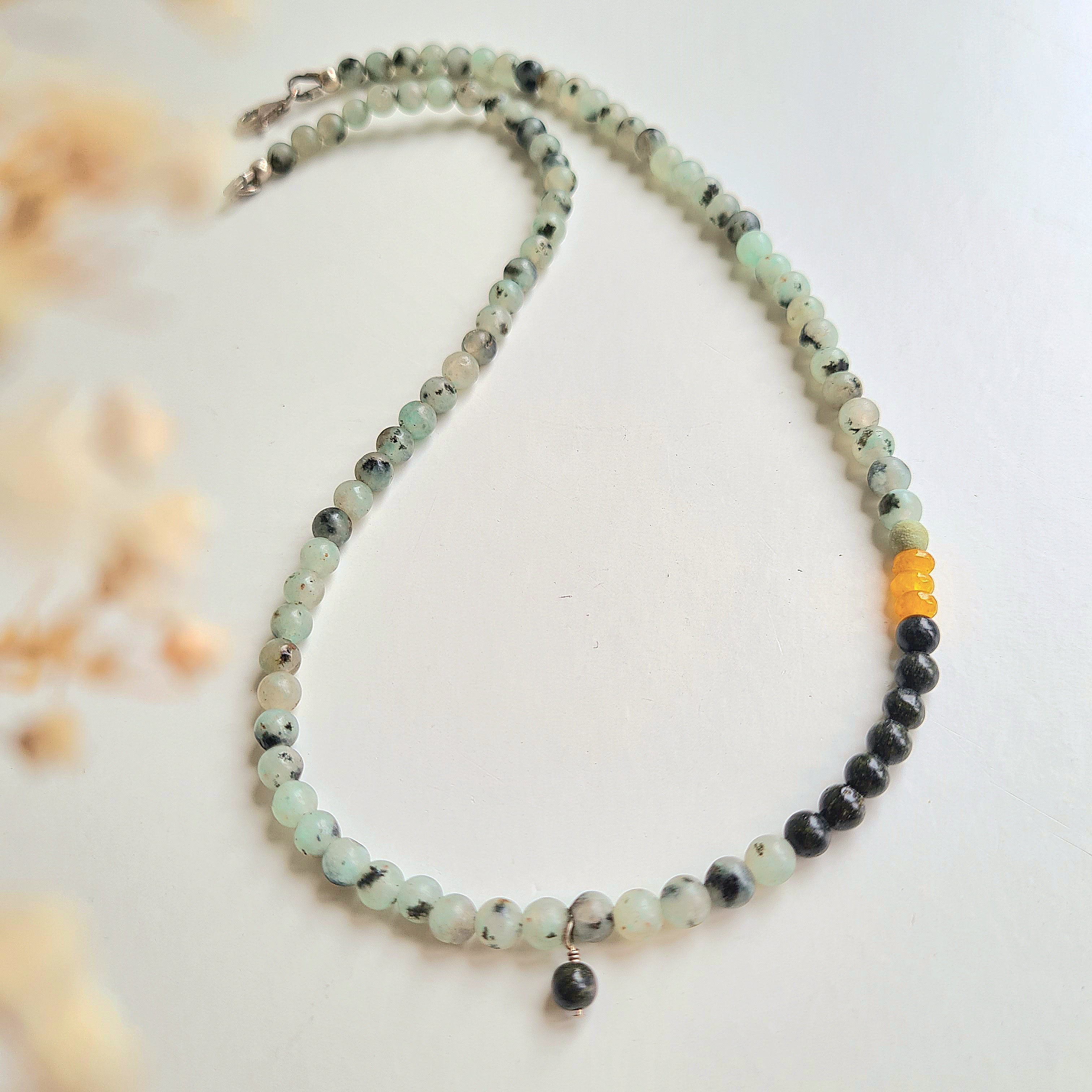 Ketting Green Whisper, kiwi jaspis, agaat