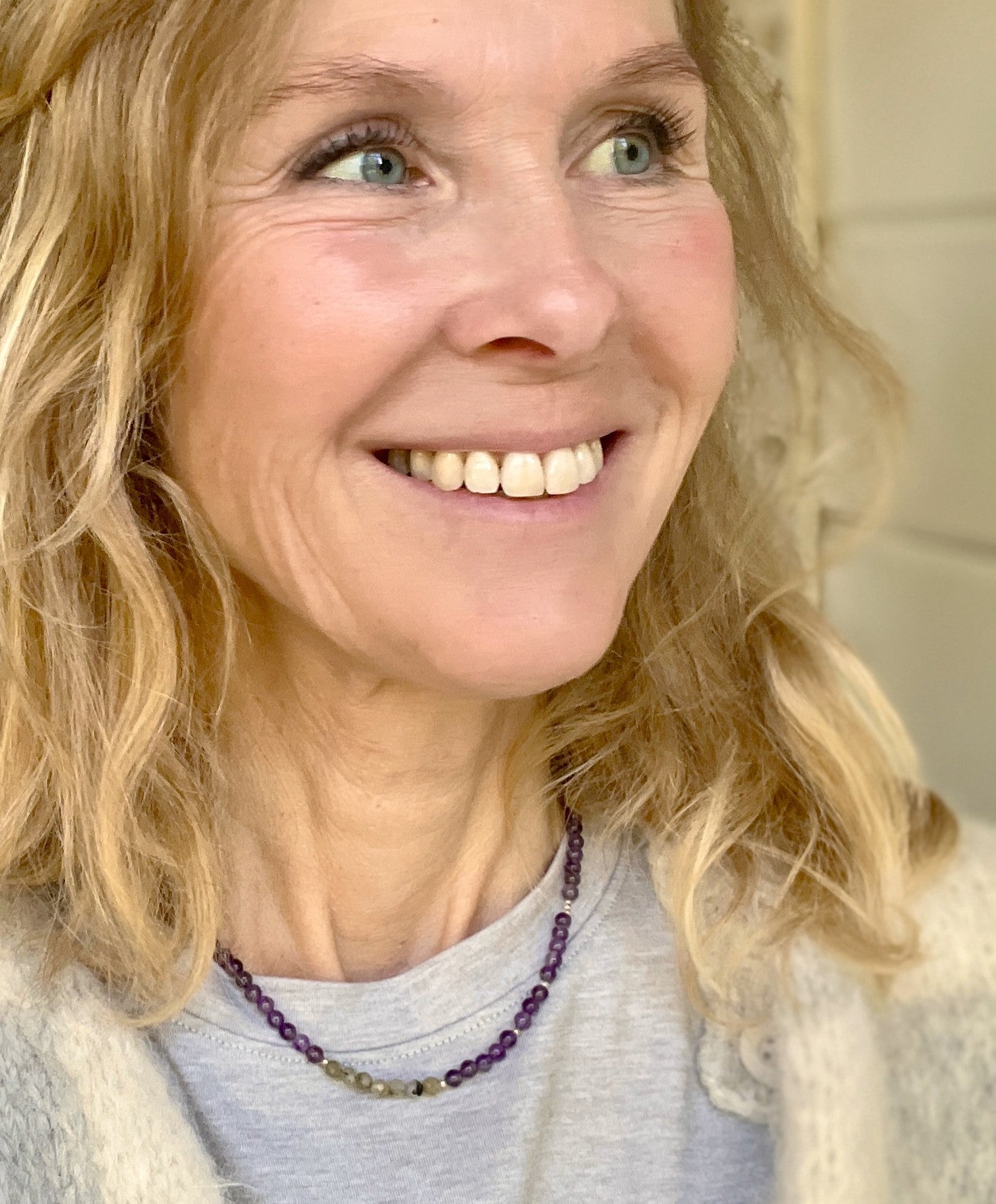 Ketting You&Me, amethist, labradoriet