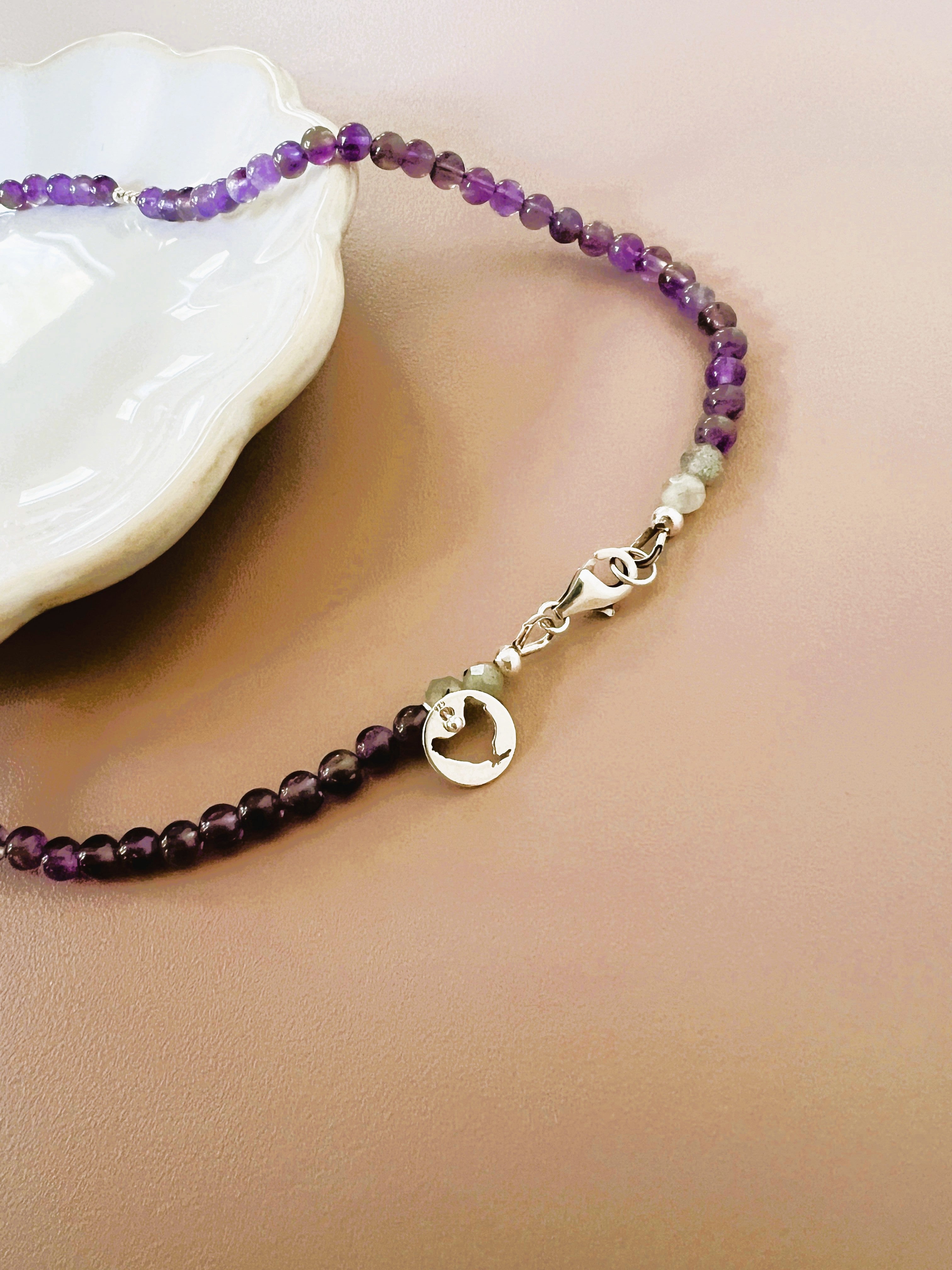 Ketting You&Me, amethist, labradoriet