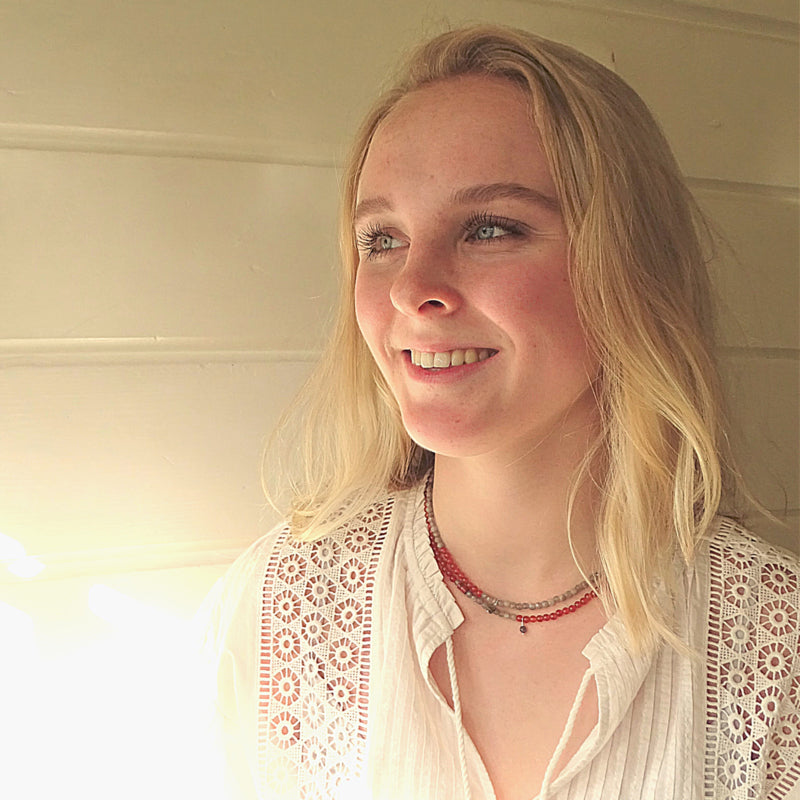 Ketting Creative, oranje carneool, labradoriet