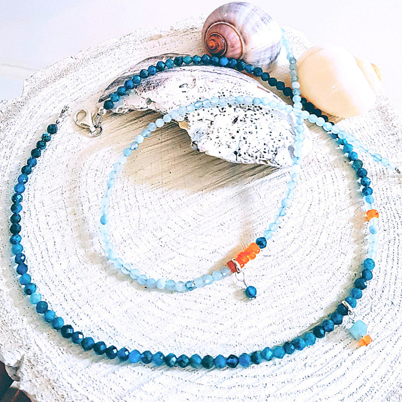 Ketting Blue River, apatiet en aquamarijn