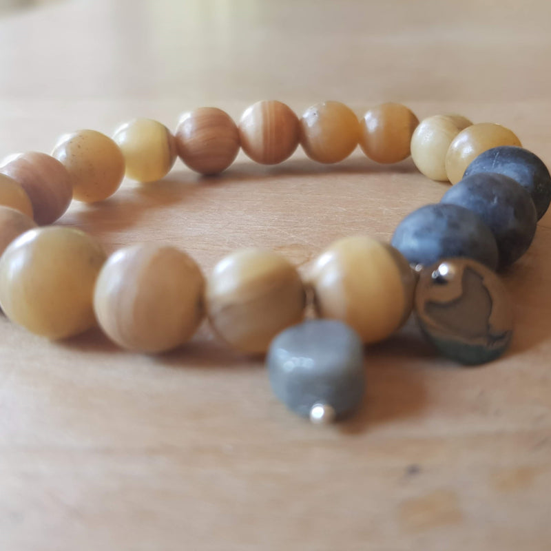 Unisex armband Hidden Earth, serpentijn en labradoriet