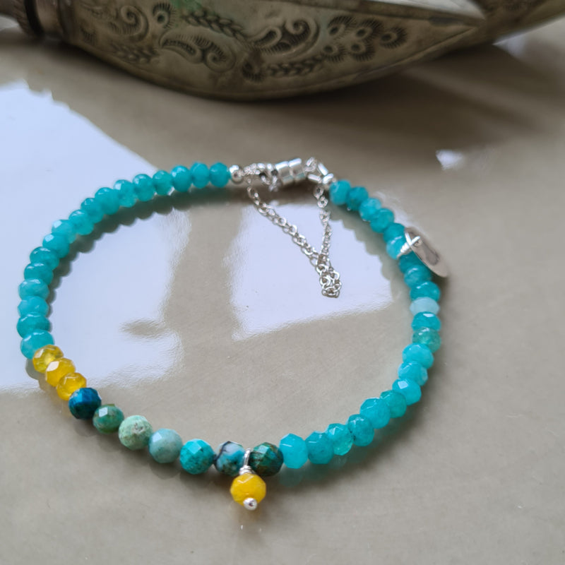 Armband Ocean View, agaat en chrysocolla