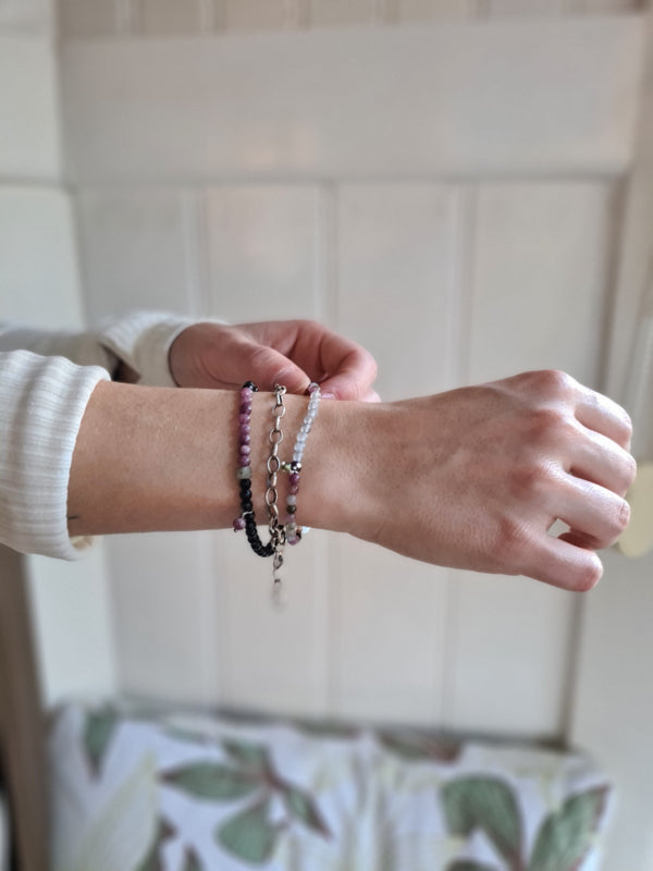 Armband Confidence, toermalijn, labradoriet