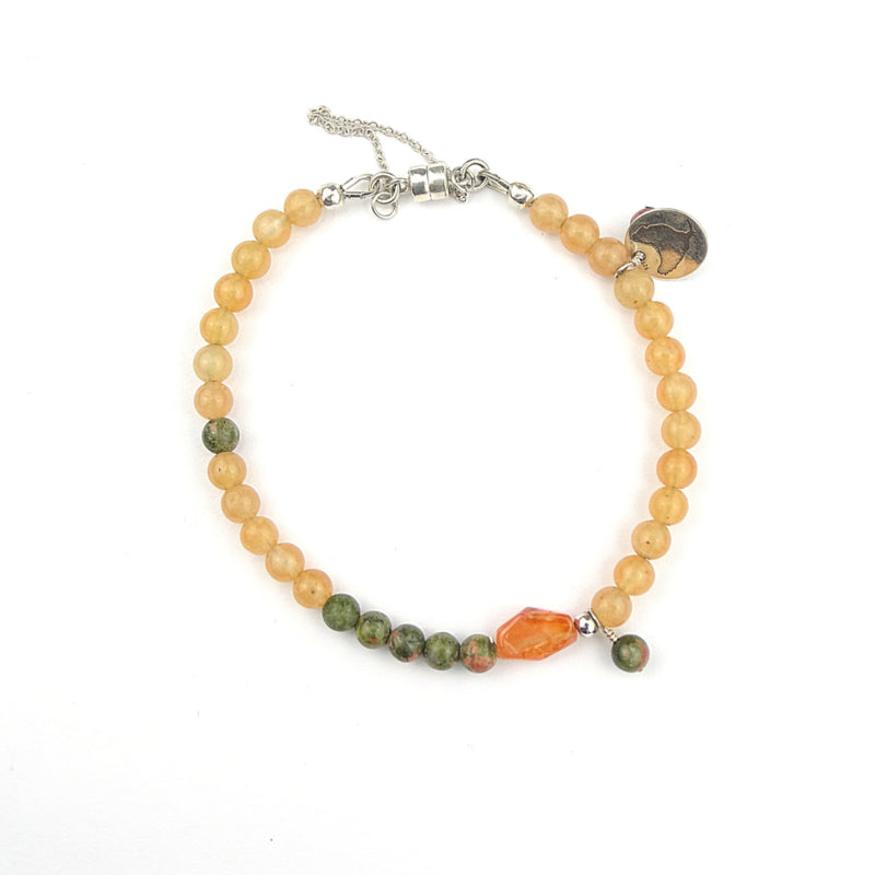 Armband Peachy Forest, jade, unakiet