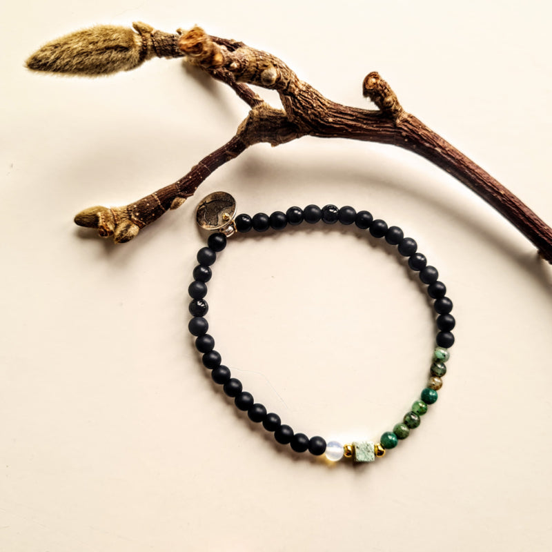 Armband Green Grass, onyx en chrysocolla