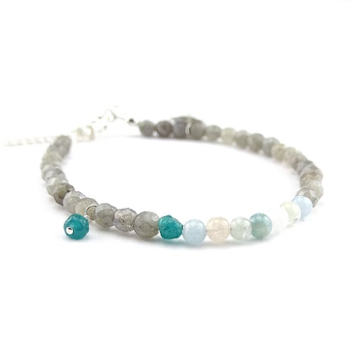 Armband Dutch Sky, aquamarijn, apatiet en labradoriet