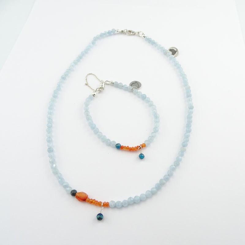 Armband River, aquamarijn en apatiet