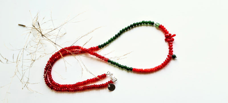 Ketting Indian Summer, jade, koraal
