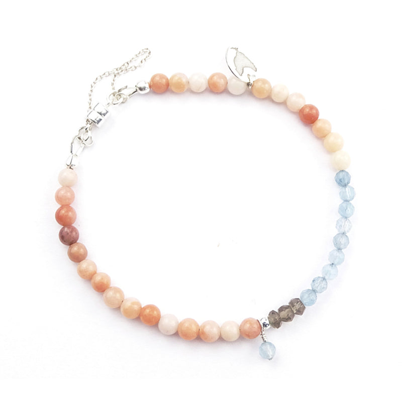 Set Ketting en armband Geluk & Hoop, aventurijn en aquamarijn