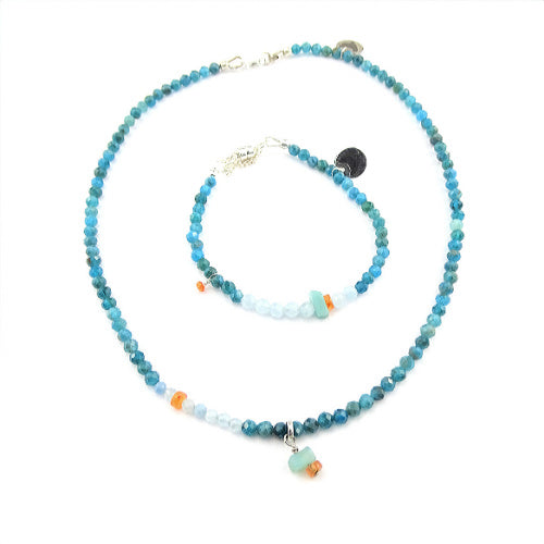 Ketting Blue River, apatiet en aquamarijn