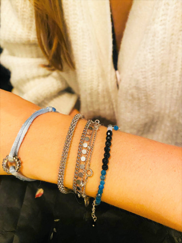 Armband Dark Moon, apatiet, maansteen, onyx