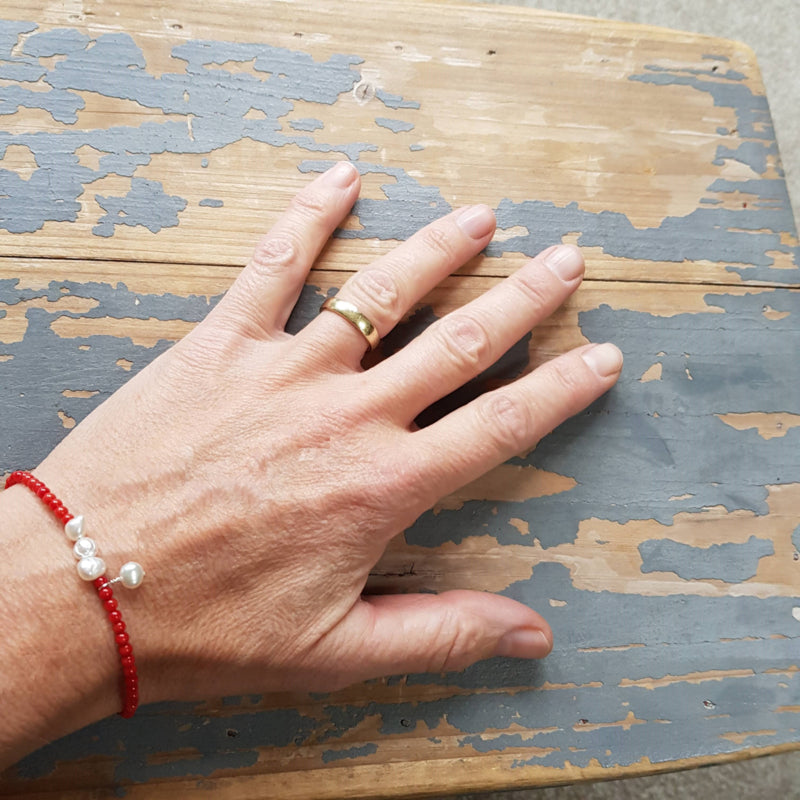 Set: Armband & Ketting Grace, parel en koraal