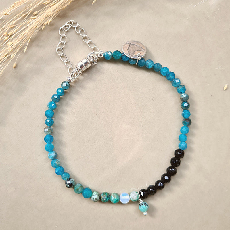 Armband Happiness, apatiet, onyx en chrysocolla