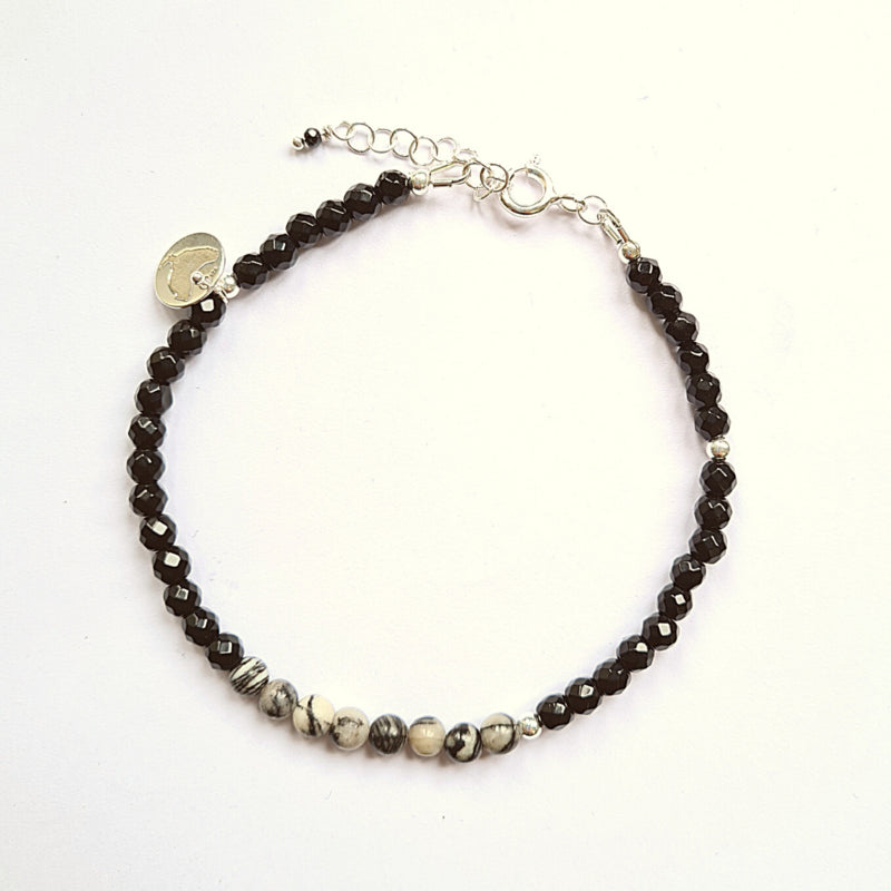 Armband Dark, onyx en zebra jaspis