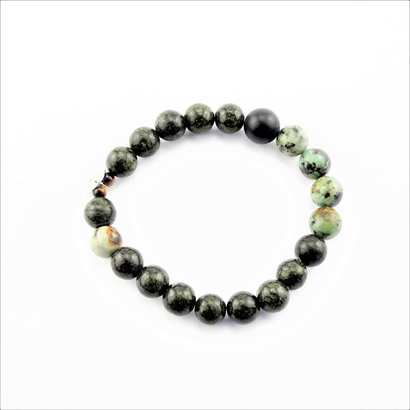 Unisex armband Hidden Forest, zoisiet, afrikaans turquoise