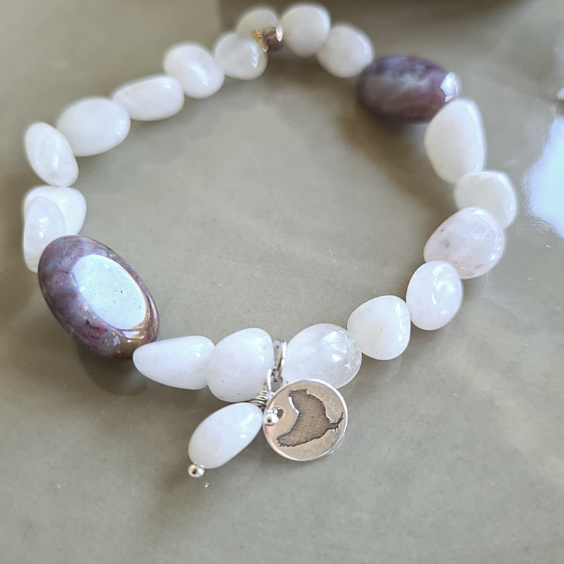 Armband Hidden Spirit, maansteen, India agaat