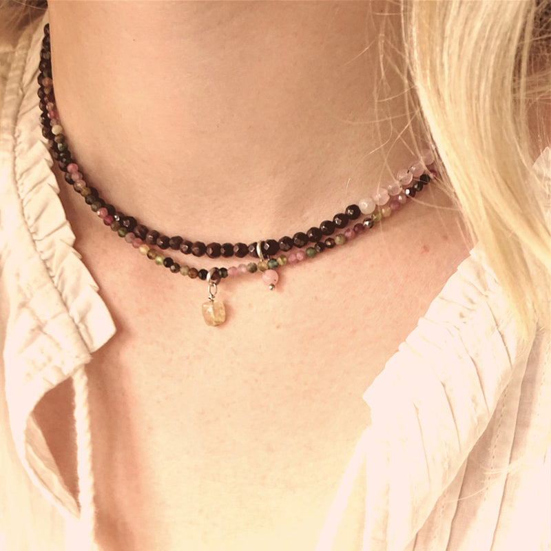 Ketting Leah, toermalijn en citrien