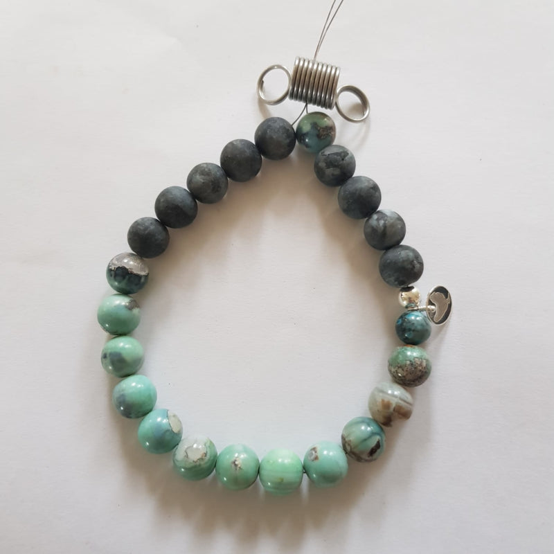 Unisex armband Hidden Ocean, agaat en labradoriet