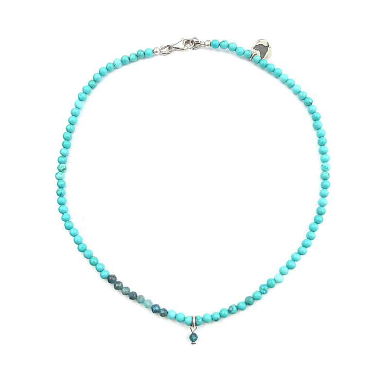 Ketting Blue Ocean, turquoise magnesiet en apatiet