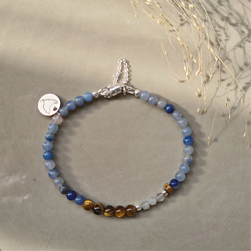 Armband Ocean Tiger, agaat, tijgeroog, labradoriet