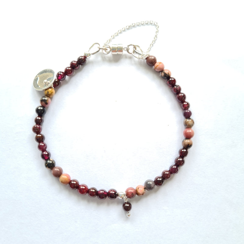 Set: Ketting en armband Red Heather, rhodoniet en granaat