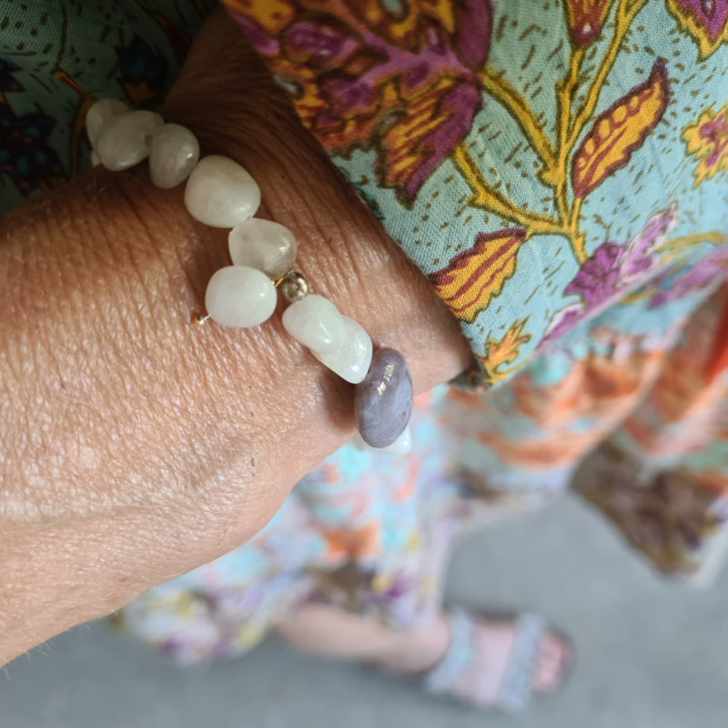 Armband Hidden Spirit, maansteen, India agaat