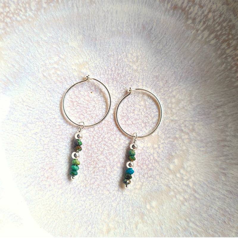1 oorring Damaris, chrysocolla