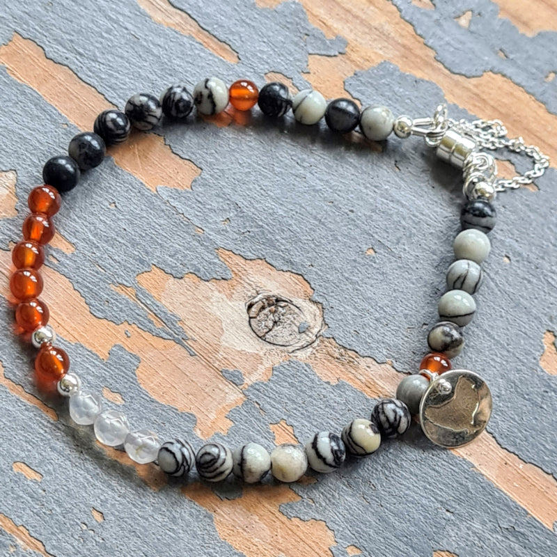 Armband Close to you, agaat en zebra jaspis