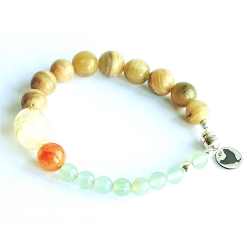 Armband Happy Earth, serpentijn en aventurijn