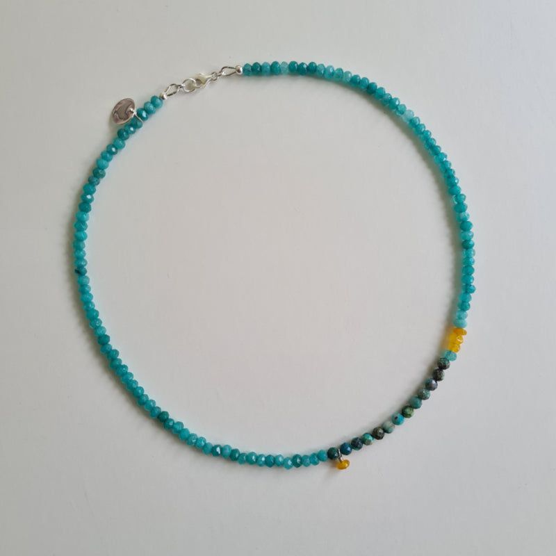 Ketting Ocean View, agaat en chrysocolla