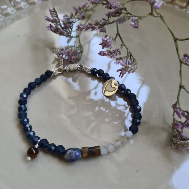 Armband City Blues, saffier, lapis lazuli
