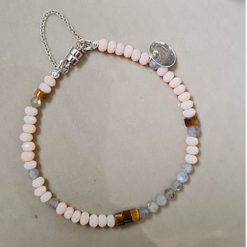 Armband Enjoy, tijgeroog, labradoriet, jade