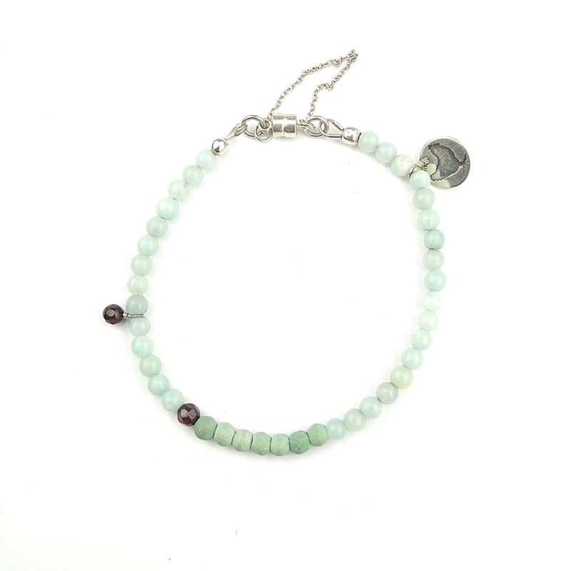 Armband Cherry, amazoniet, magnesiet en granaat