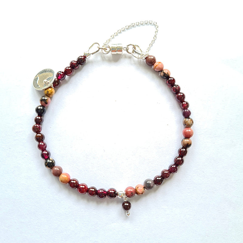 Armband Red Heather, rhodoniet en granaat