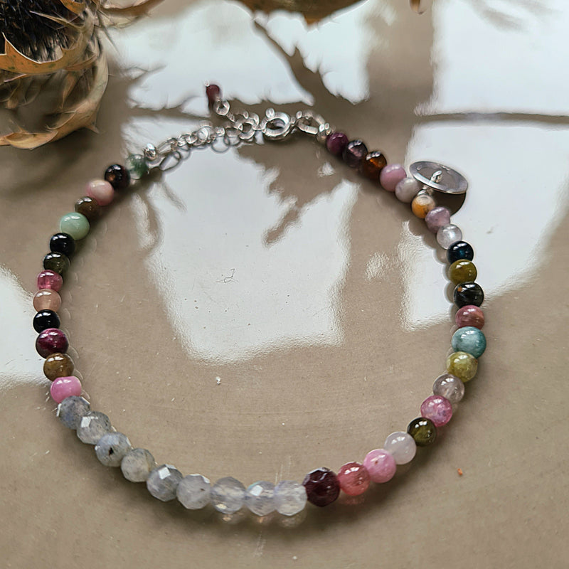 Armband Confidence, toermalijn, labradoriet